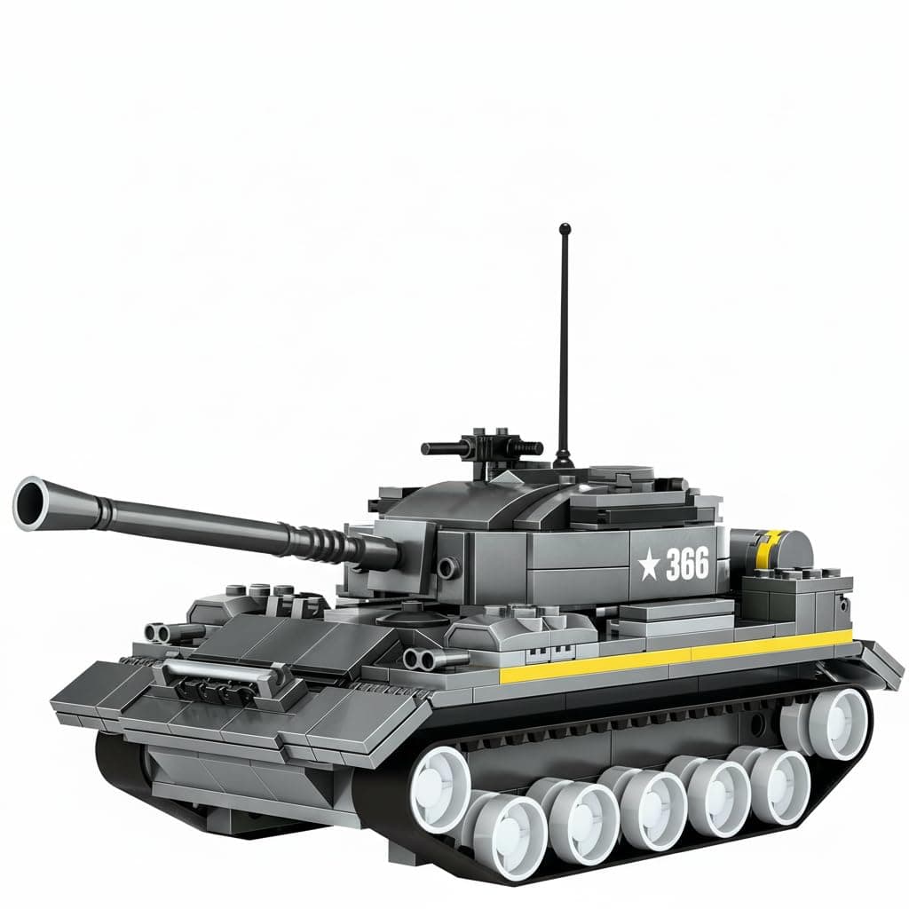 Army Tanks Toy Building Kit, 340Pcs Armed Forces Toy Tank for Ages 10 and Up – Rotating Turret with Gun Attachment Army Tank Model Kit Compatible with All Major Brands of Building Blocks