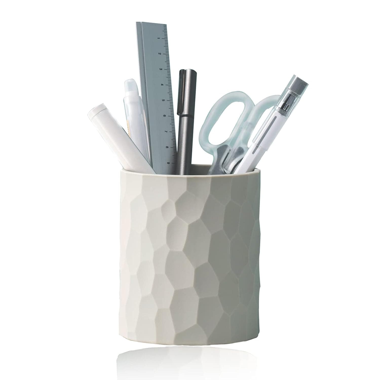 minimaliving Pen Holder,Nordic Style Silicone Waterproof Pencil Holder for Desk Simple&Modern Minimalist Makeup Organizer Multifunctional Office Supplies for Home,Kids and School(Light grey)