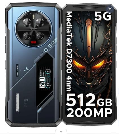 V40 Pro Rugged Phone 16GB + 512GB Night Vision 6.78 Inch Display Dimension 7300 200MP AI Camera 8680mAh 33W NFC 5G Smartphone