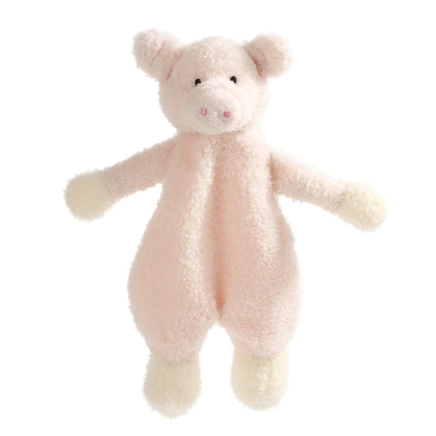 Apricot Lamb Pig Blanket Cute Comforter Soft Loveys for Baby Boy and Girl, Security Blanket for Babies, Infant and Toddlers, Pink 9.9 Inches