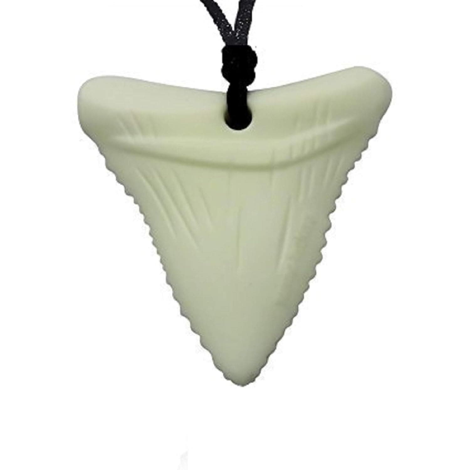 Chewelry Sensory Chew Necklace ADHD Autism Shark Chewy Teething Therapy Tubes for Autistic Kids, Children, Teens or Adults (White)