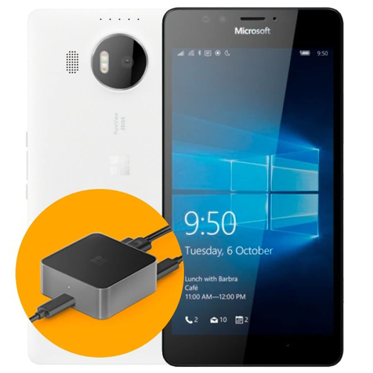 Microsoft Lumia 950 XL Single-SIM 32GB ROM + 3GB RAM (GSM Only | No CDMA) Factory Unlocked 4G/LTE Smartphone (White) - International Version