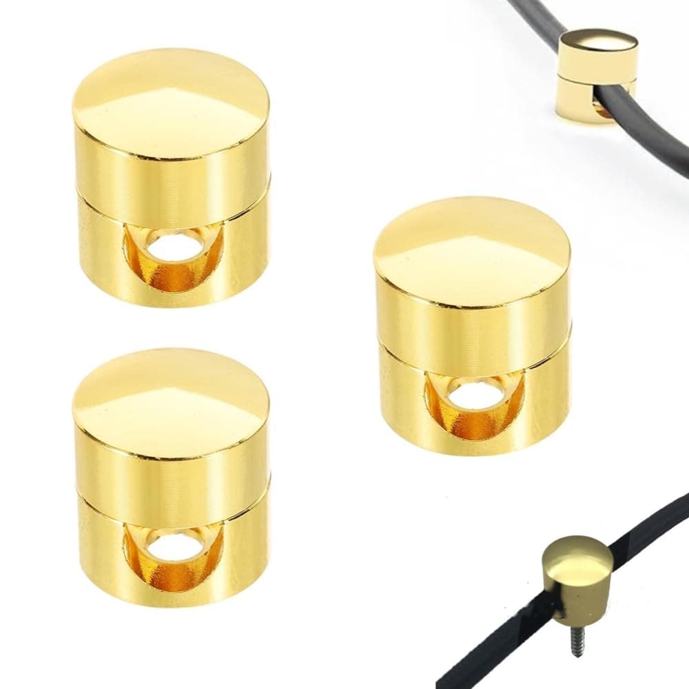 3 Pcs Gun Metal Cord Holder,Cable Anchors for Desk, Premium Aluminum Wire Organizer, Adhesive Screw 2-in-1 Cord Clips, Charger Cable Management Clip for Home & Office, Stylish, Sturdy, Practical Tool