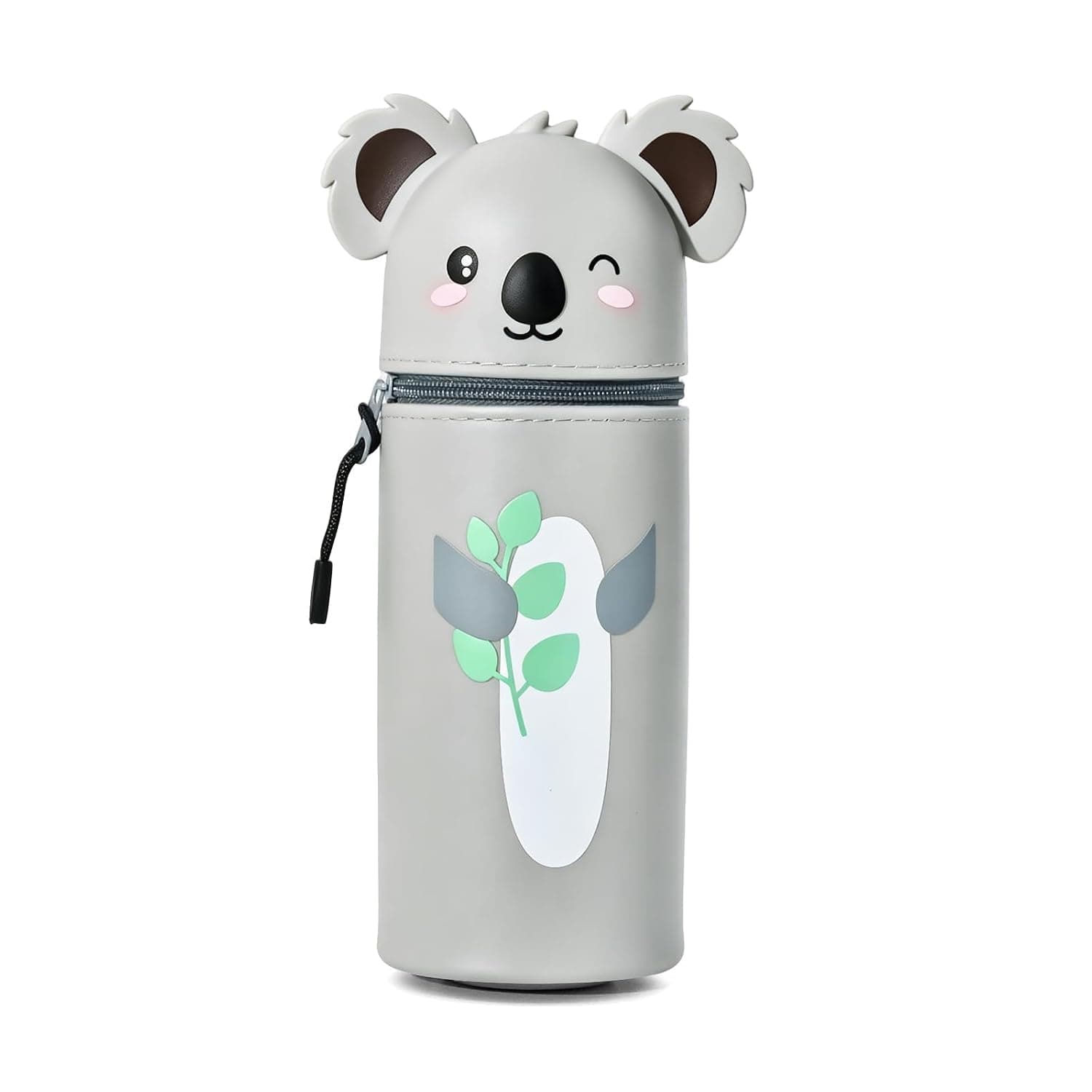 Animal Shaped Pencil Case, Cute Koala Desk Pen Holder, 22 cm Kawaii 2 in 1 School Soft Silicone, Large Capacity, Retractable Capacity, Zipper Closure, Pastel Pens Marker for Office School
