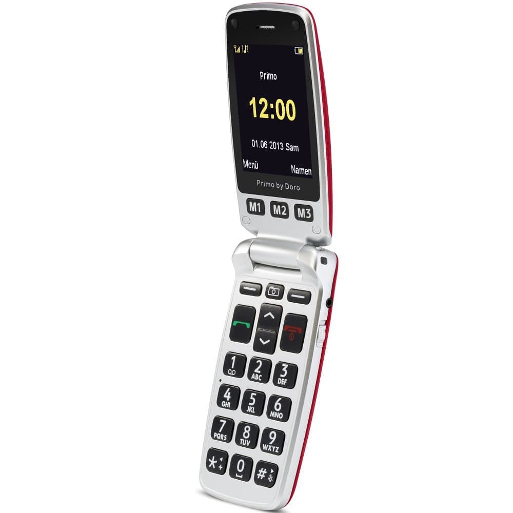 Doro Primo 413 Single-SIM (GSM Only | No CDMA) Factory Unlocked 2G Cellphone (Red) - International Version