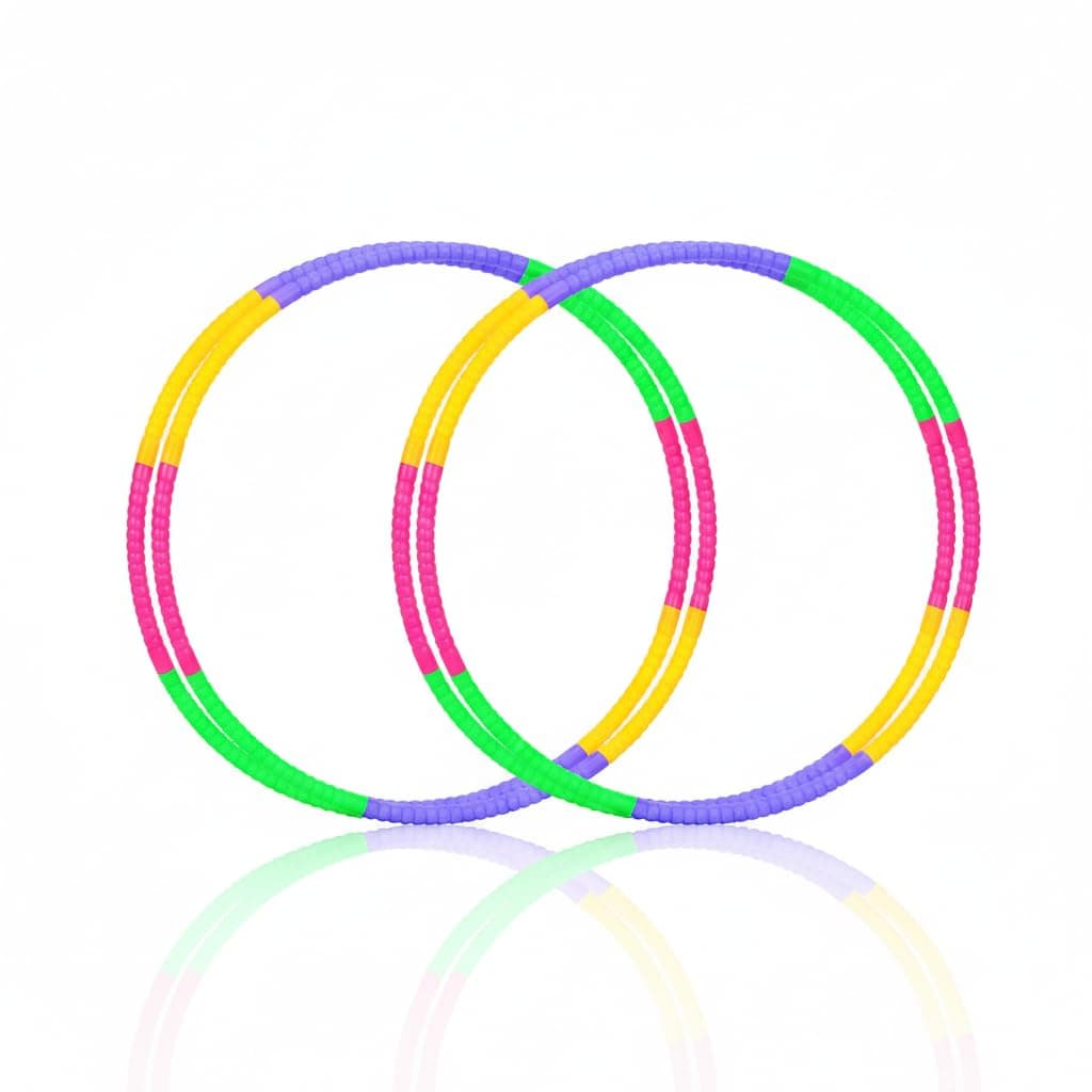 4 Pcs Adjustable Detachable Toy Hoops, Plastic Exercise Rings for Kids, Party Game, Pet Training, Fun Outdoor Sports, Bright Colored Hoops, Great for School Activities and Family Games