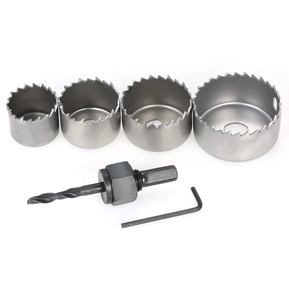 Fawoonu 3pcs6pcs Carbon Steel Hole Saw Set Door Lock Installation Kit Metal Drilling Woodworking Drill Spherical Professional Tool for Heavy Duty