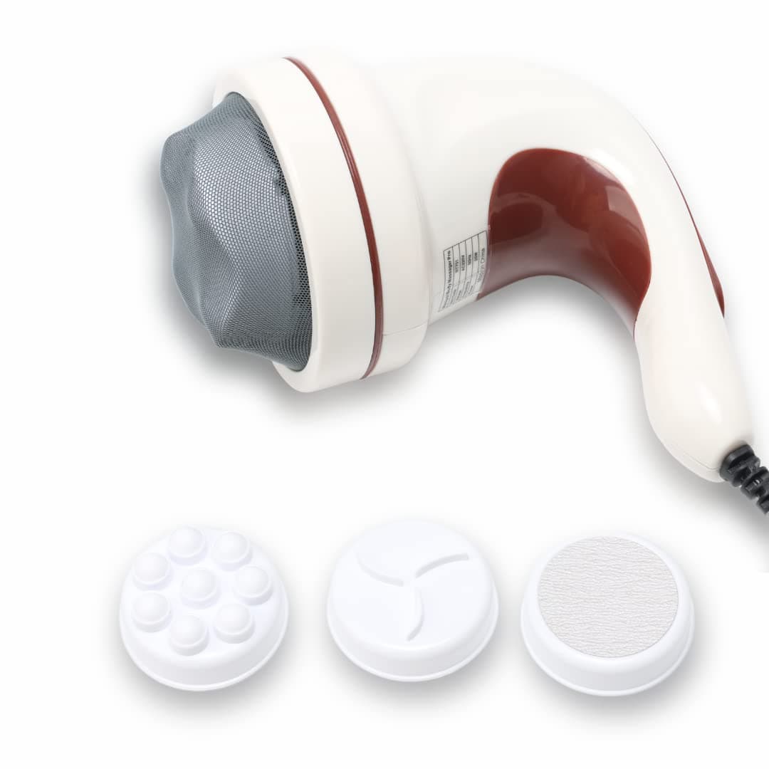 Robotouch Manipol Electric Handheld Full Body Massager Pro with 3 Massage Heads, Variable Speed & Auto Program Settings for Pain Relief and Relaxation