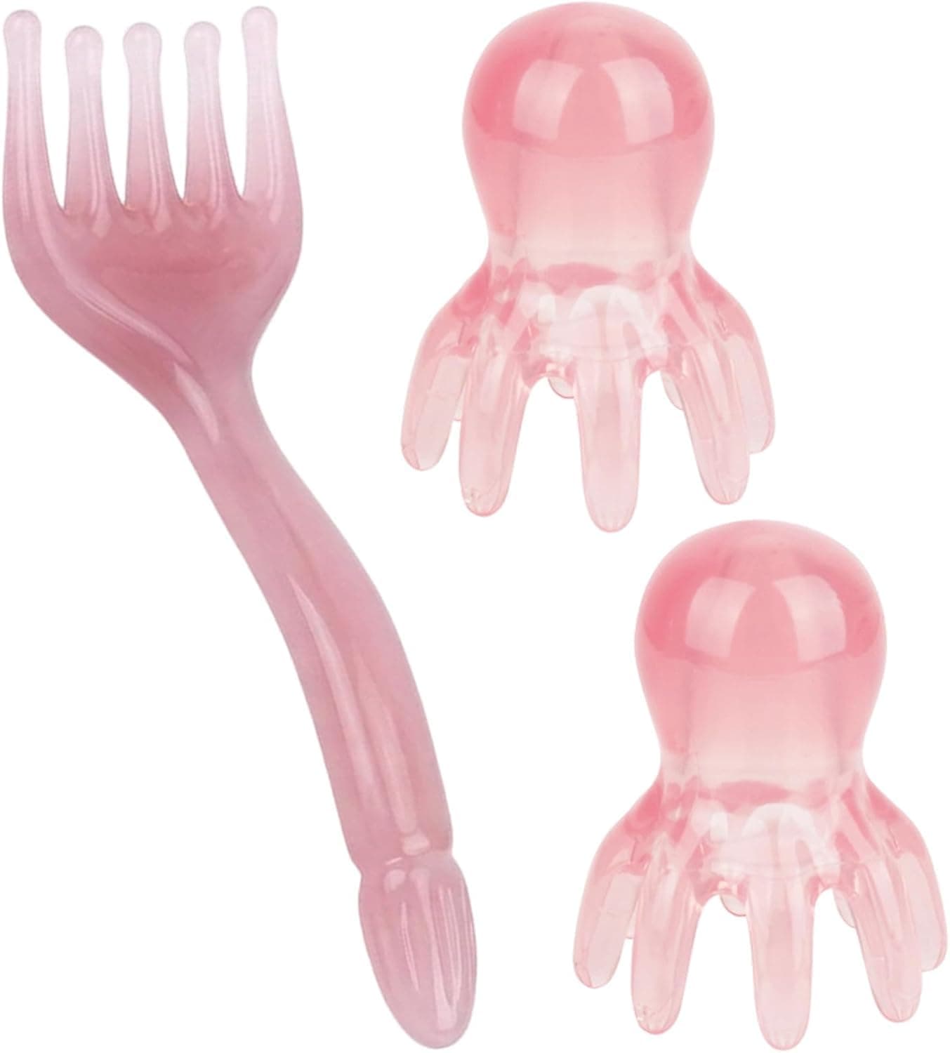 3 Pcs Head Spa Tools Set, Scalp Massager Comb with Octopus Head Massager, Manual Scalp Massage Tool Set for Hair Care, Relaxation Neck Shoulder Massage, Home Spa Therapy Gift for Women and Men