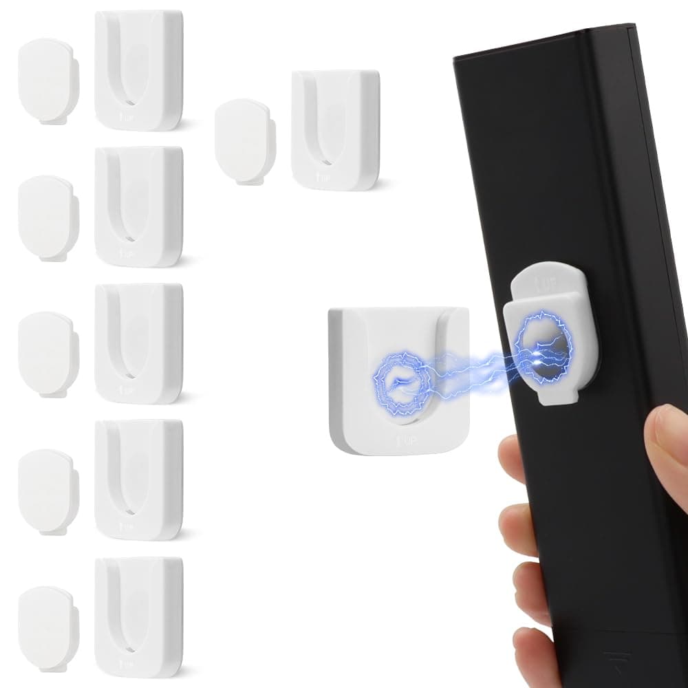 Magnetic Remote Control Wall Mount, Innovative Slot Design for Effortless Organization of Home, Office and School Supplies (6 Pack, White)