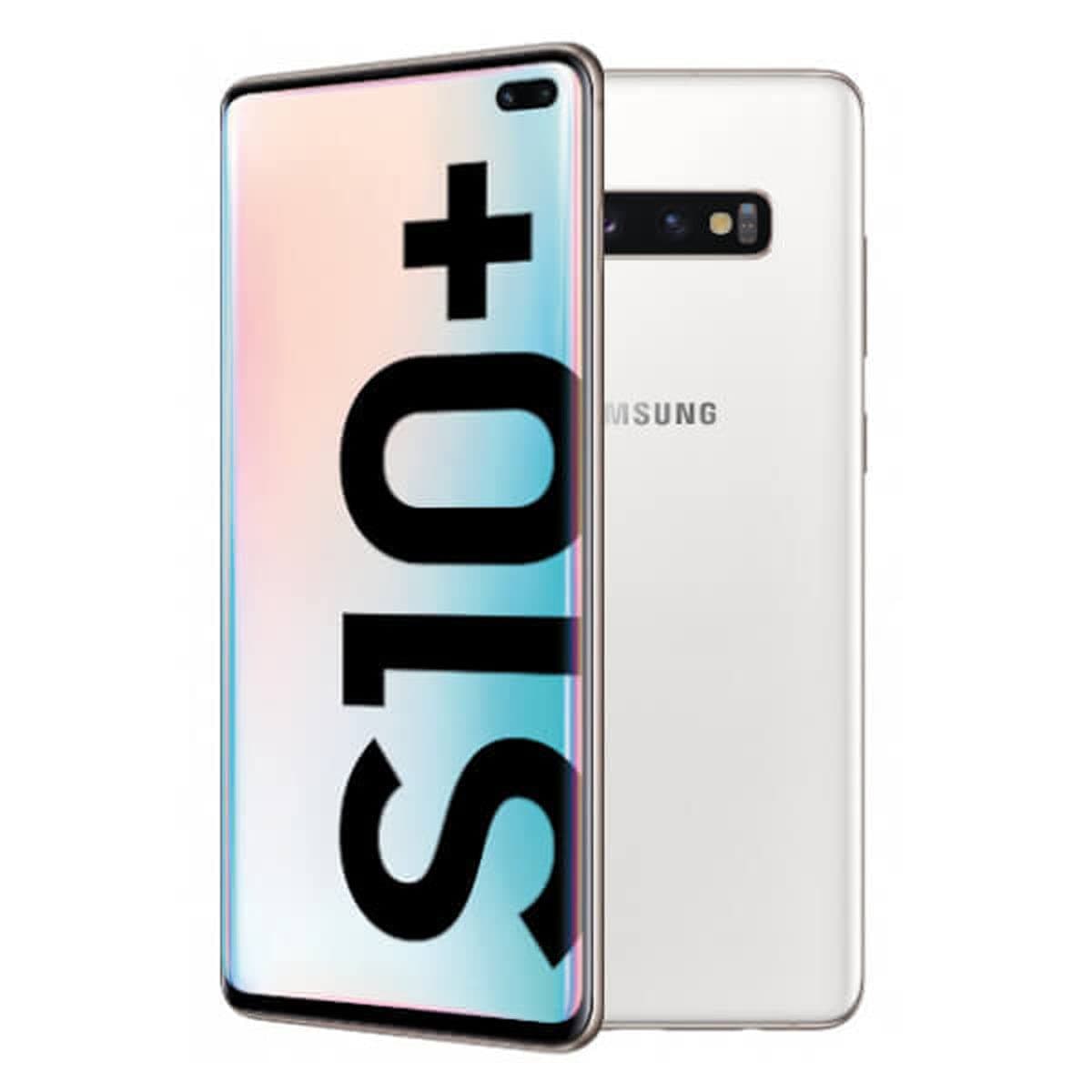 سامسونج جوال جالكسي اس 10 بلس 1TB / 12GB RAM SM-G975F/DS هايبرد/ثنائي شرائح الاتصال (جي اس ام فقط، بدون سي دي ام ايه) هاتف ذكي 4G/LTE مفتوح من المصنع - اصدار عالمي بدون ضمان (ابيض سيراميك)