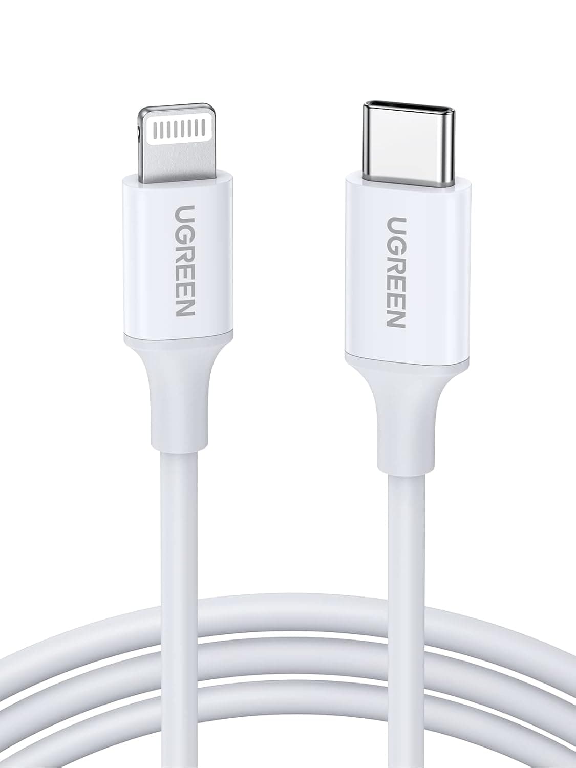 UGREEN Lightning Cable 1M iPhone Charger Cable, [MFi Certified] USB C to Lightning Type C Power Delivery PD 20W Charging Wire, for iPhone 14/14 Pro/ Plus/Pro Max, 8-13 All Series, iPad (White)