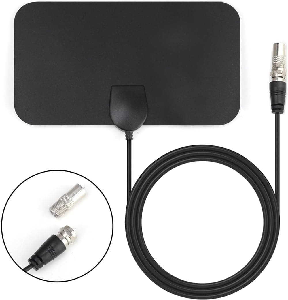 هوائي تلفزيون، هوائي للتلفزيون الذكي، استقبال 360 درجة، يدعم التلفزيون الذكي 4K 1080p، معزز اشارة، هوائي HDTV كيبل HDTV محوري 10 قدم، هوائي تلفزيون HD محمول داخلي