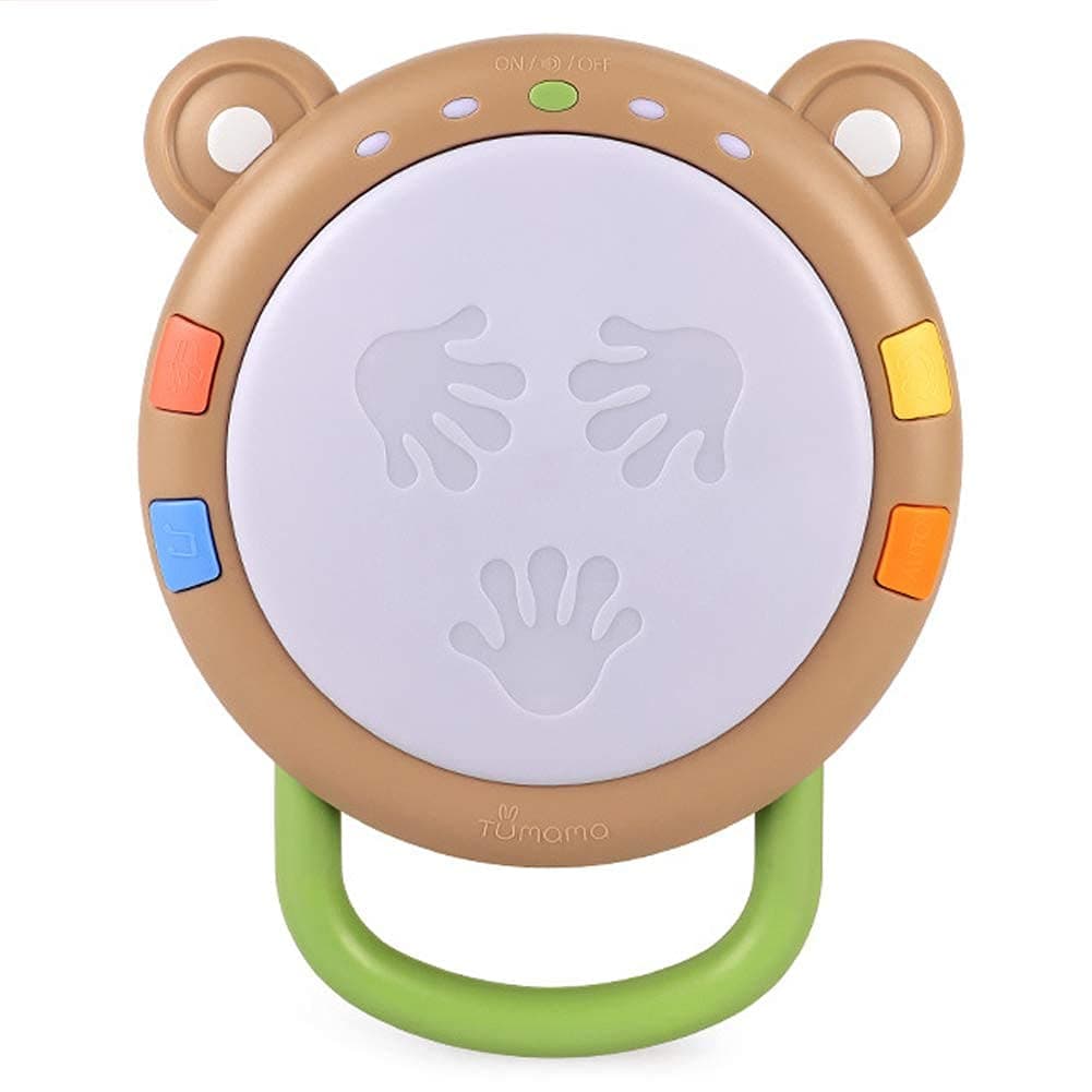 1set Educational Activity Hand Drum Toy for Infants Flash Color Electronic Babies Light Up Drum for 12 Months Baby Early Educational Musical Instruments Toy