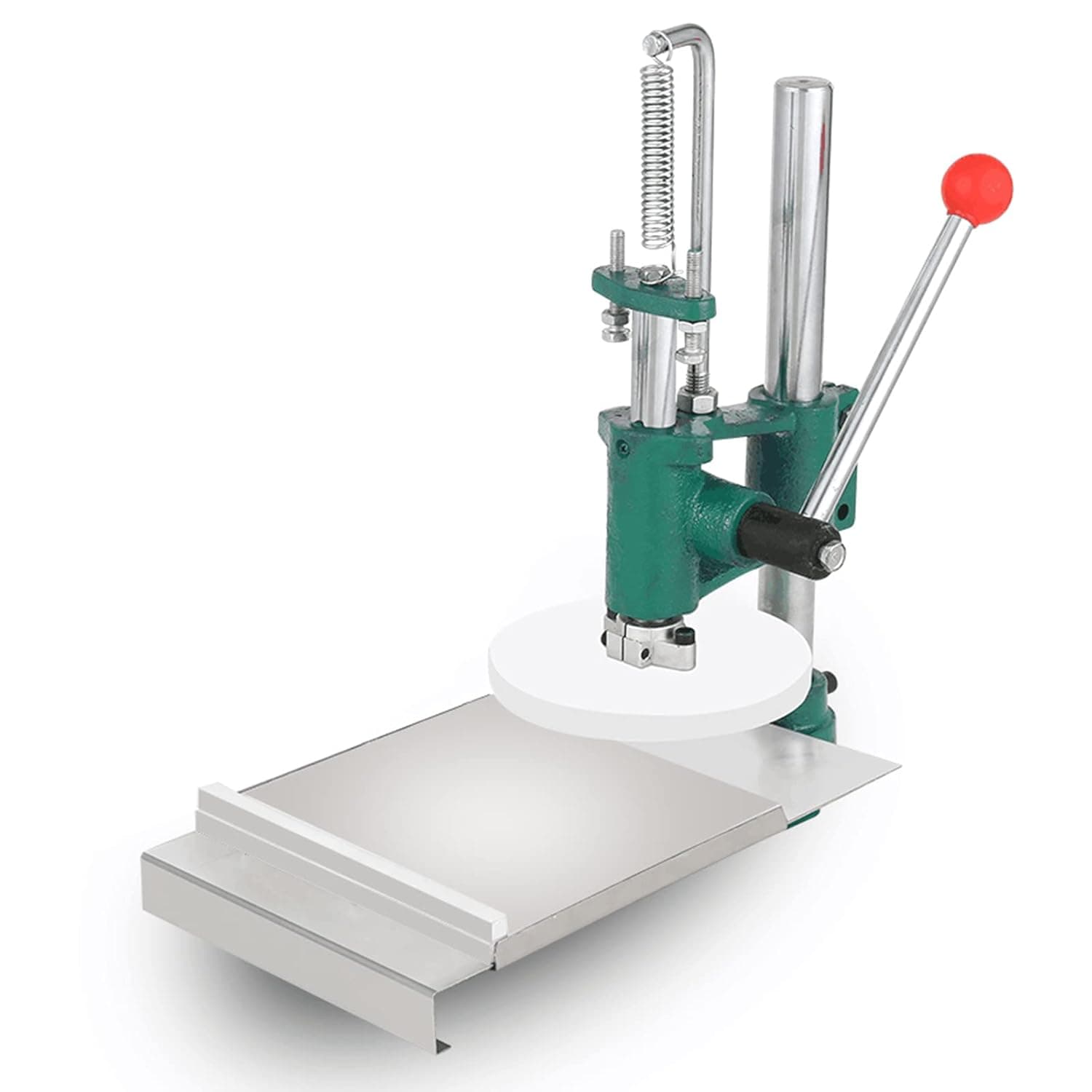 Manual Dough Sheeter Pasta Maker, Stainless Steel Pizza Pastry Press Machine, with Labor-saving Handle and Round Platen, for Commercial or Family(16cm)