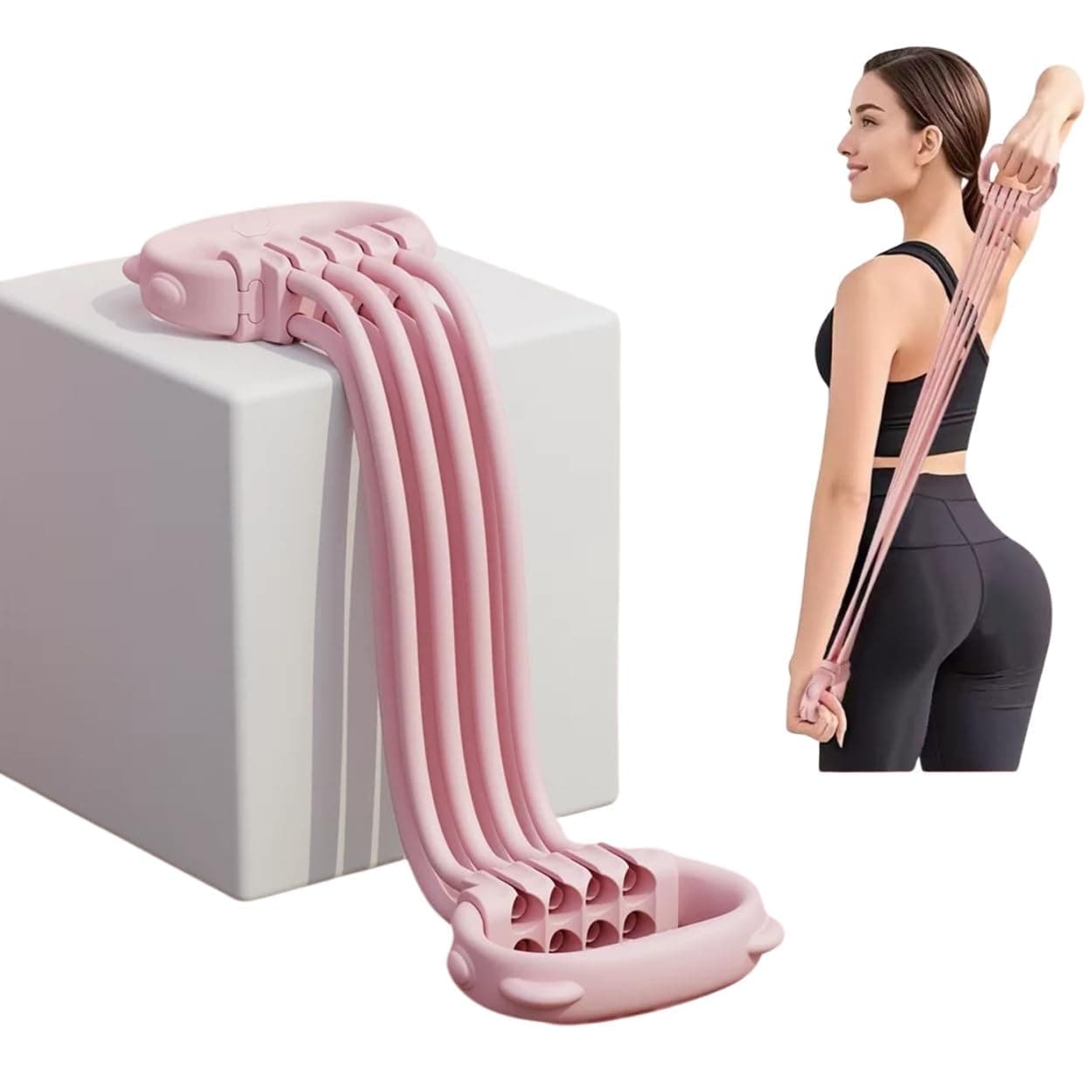 Premium 8 Tube Adjustable Silicone Resistance Bands Set with Handles, Heavy Duty Figure 8 Workout Bands for Home Gym, Strength Training, Full Body Fitness Equipment for Men and Women