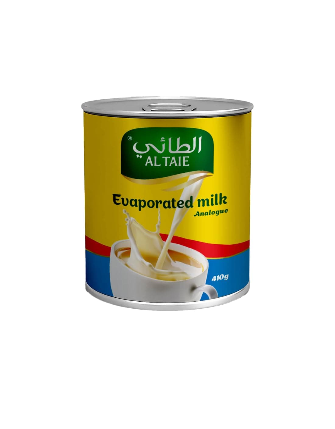 Al Taie Evaporated Milk 410g- Rich & Creamy Full Cream Evaporated Milk- Smooth Texture for Coffee, Tea & Cooking- Ideal for Desserts, Sauces & Baking- Long Shelf Life