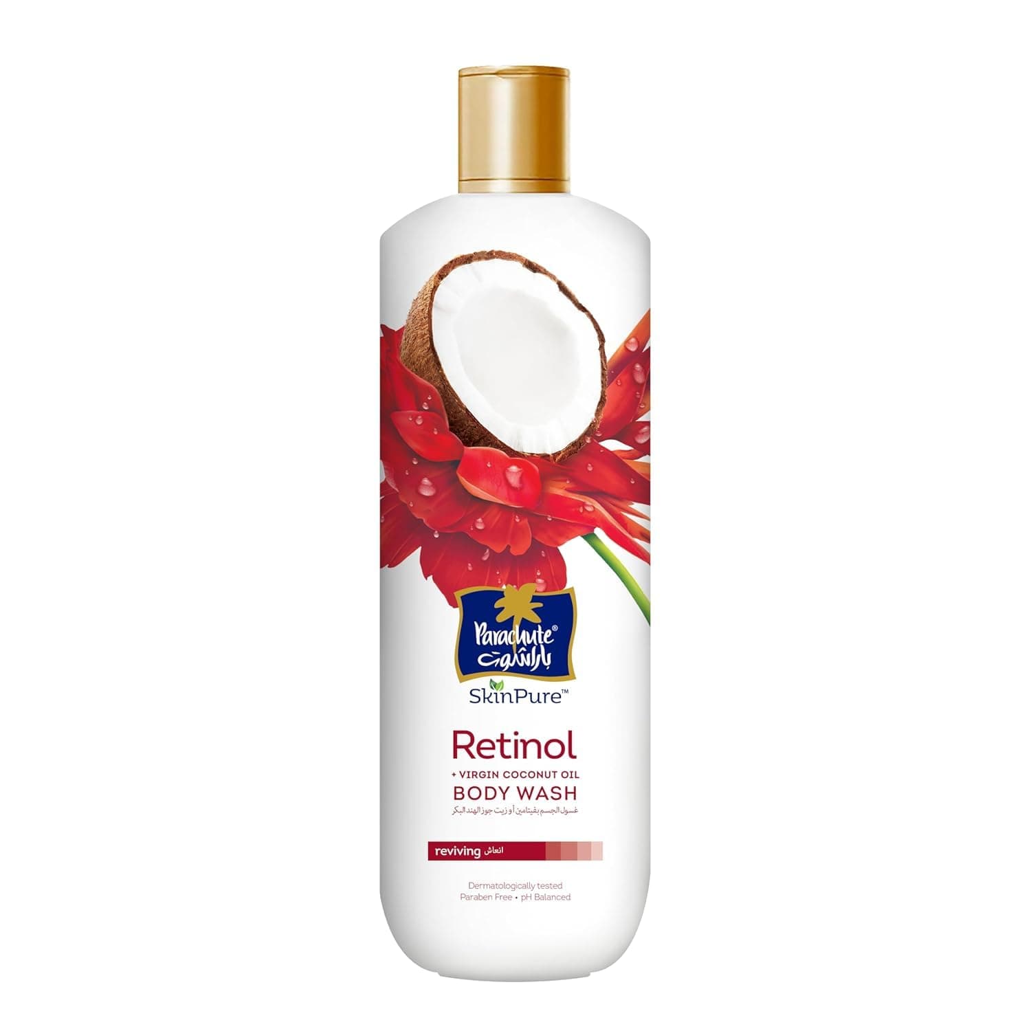 PARACHUTE SKIN PURE BODY WASH RETINOL | 100% Virgin Coconut Oil | Rejuvenates Skin | Soap Free, Pabaen Free, restores pH Balance | Dermatologically Tested | 400ml