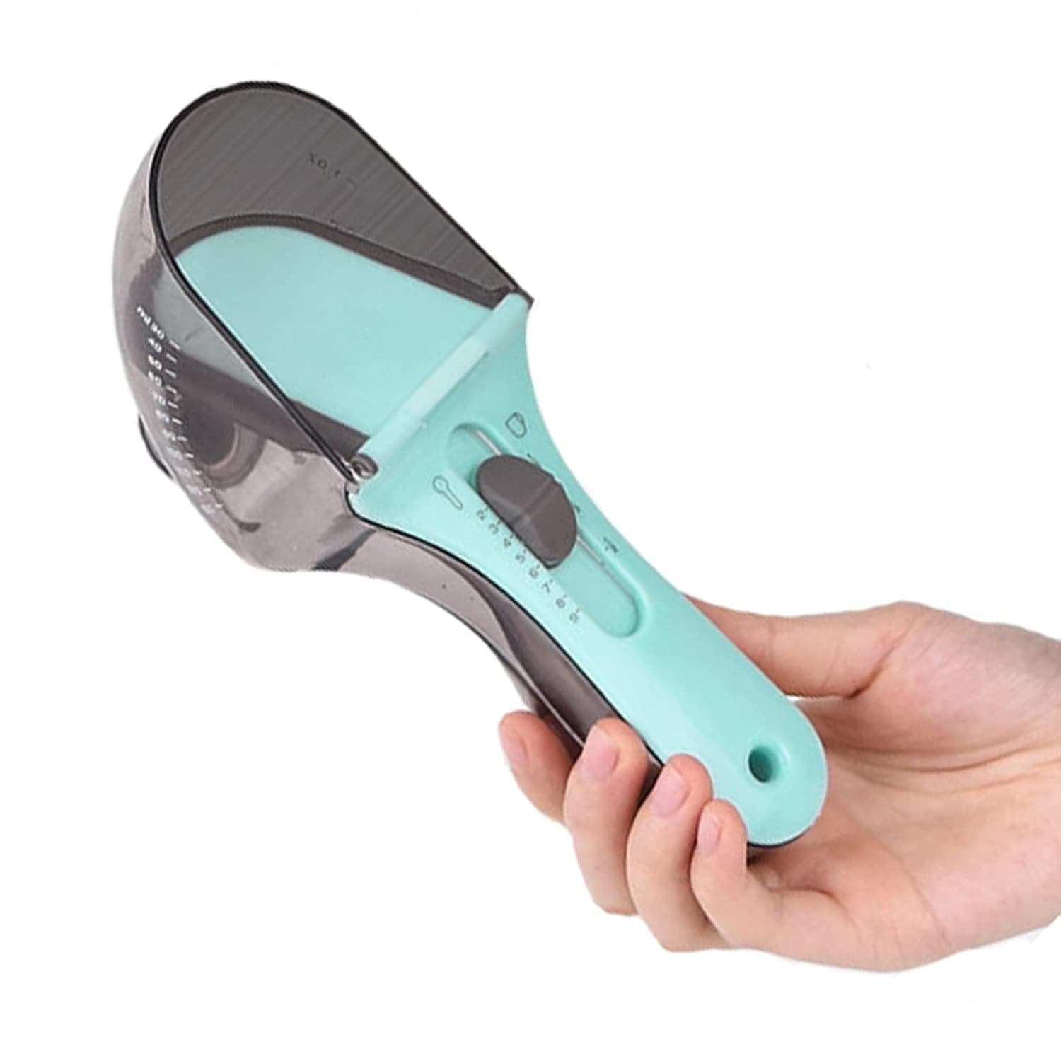 Food Scoop Dog Cat Food Scoop, Dog Scoops Cat Measuring Cups, Multi-Functional Spoon with Adjustable Scale for Pet Food, Easy Cleaning Food-Grade Material, 1/2 Cup 1/3 Cup 1/4 Cup/1~4 Oz/30~130ml