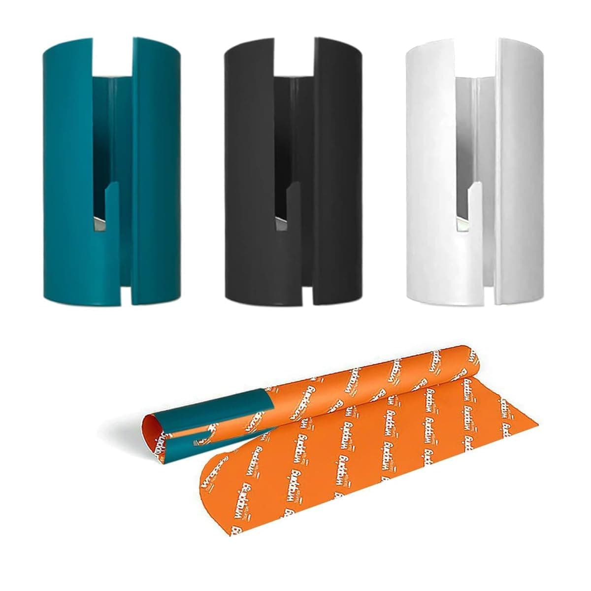 ALMEKAQUZ Wrapping Paper Cutter, Gift and Holiday Paper Cutting Tool, Finger Safety Cutter for Coupons (Black+White+Green)