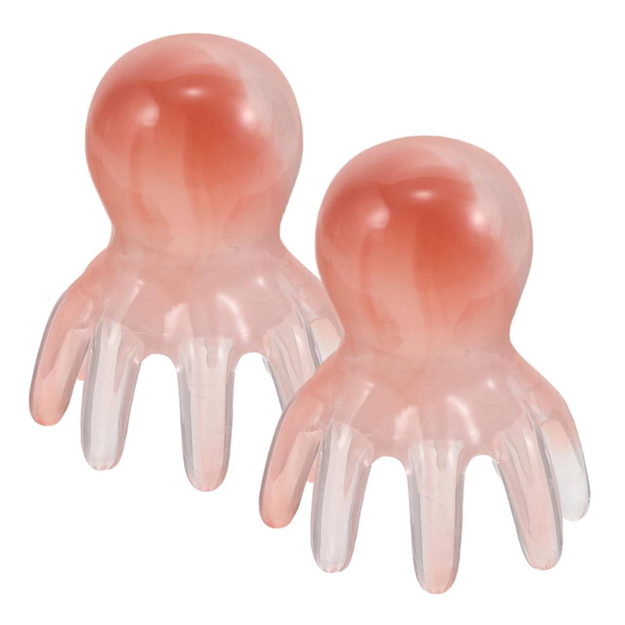 POPETPOP Pack of 2 Head Massager Octopus Resin, Head Massage Spider for Scalp, Guasha Hair Massager Head Scratcher for Relaxation, Head Spa Accessories, Massage Comb, Pink