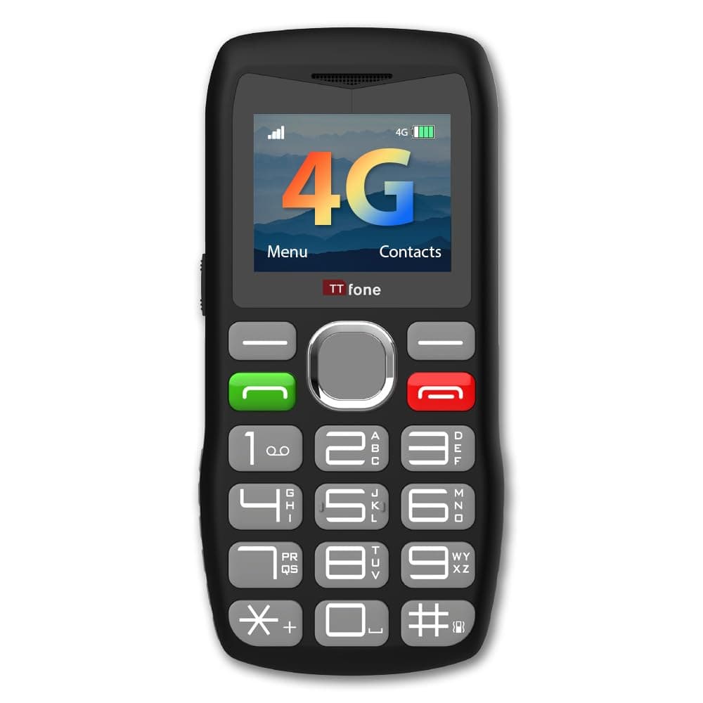 TTfone TT890 4G Senior Phone – Easy to Use Big Button Mobile Phone with Emergency Assistance Button, USB-C Charging, Bluetooth, Camera – Unlocked (with USB Cable)
