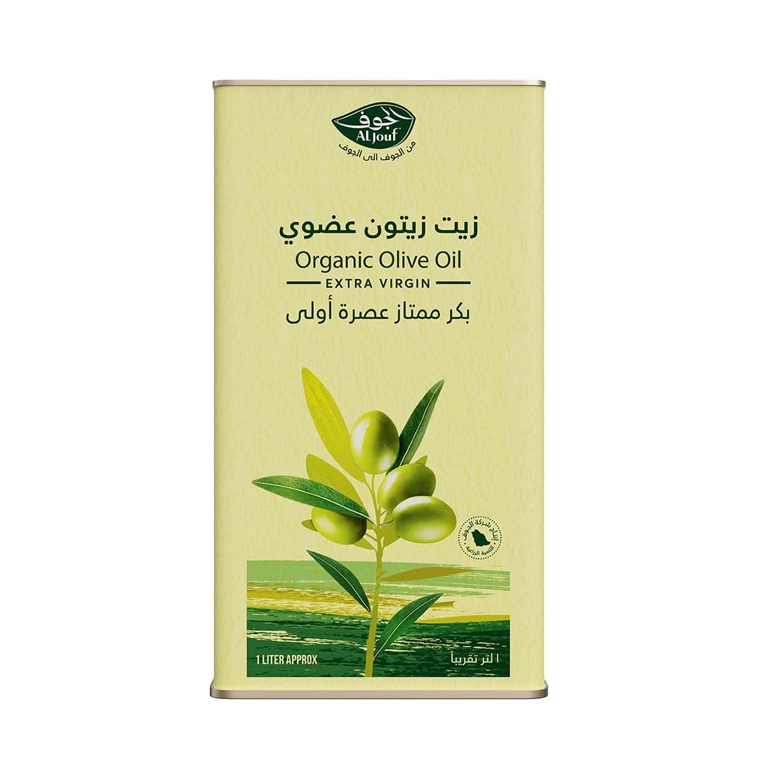 زيت زيتون الجوف عضوي بكر ممتاز – 1 لتر – تنك