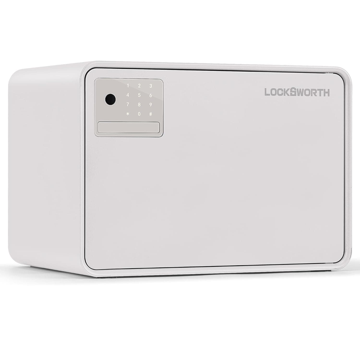 Biometric Safe for Home, 0.6 Cube Feet Auto-Open Fingerprint Safe with Touch Screen, Alarm System & Removable Shelf, Small Money Box for Cash, Jewelry, Documents, Home Office Use,White
