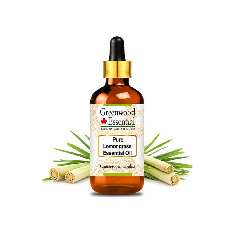 Greenwood Essential Lemongrass Essential Oil (Cymbopogon citratus) - 0.16 Fl Oz (5ml) - 100% Natural Lemongrass Oil - for Hair Care, Massage & Aromatherapy - with Dropper