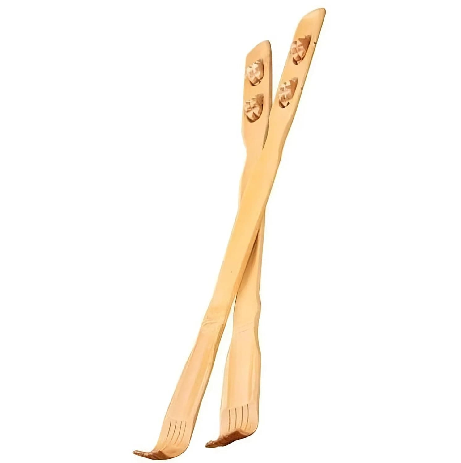 2 Pieces Wooden Back Scratcher Strong Durable Back Massage Traditional Body Relaxation Massage with Body Stick Roller for Itching Relief