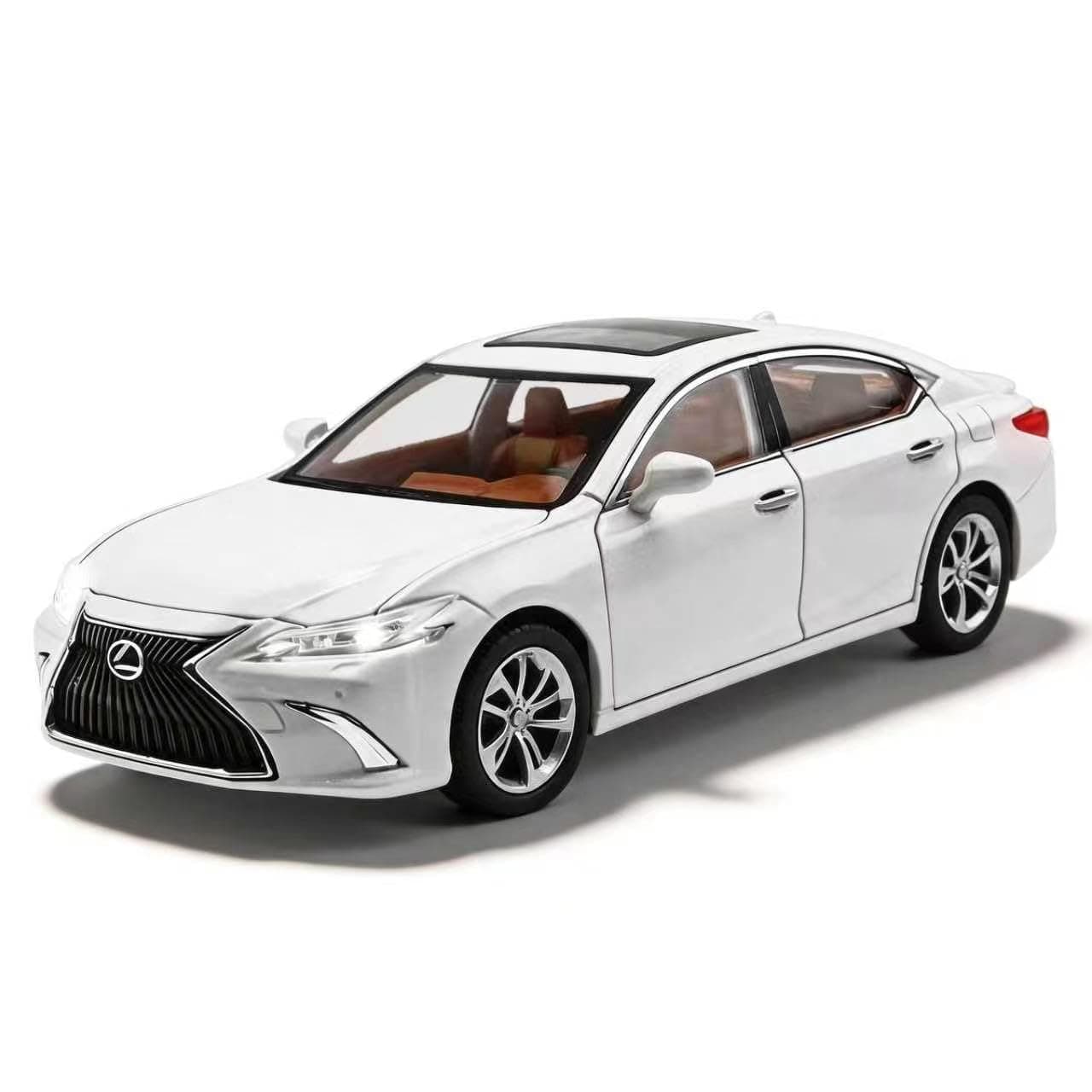 WAKAKAC Kid's Diecast Alloy Lexus ES300 Toy Car Model with Light and Sound (White)