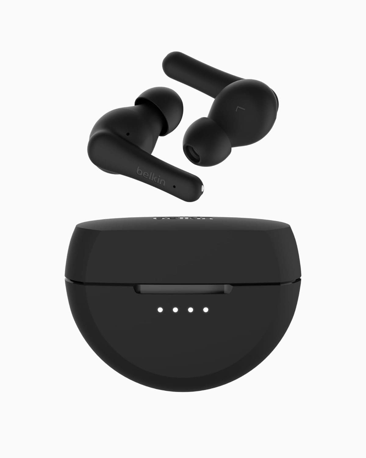 Belkin SoundForm Rhythm True Wireless Earbuds with Built-in Microphone, USB-C Fast Charging, 28H Battery Life, IPX5 Water Resistance - Bluetooth Earbuds for iPhone, iPad, Galaxy, Pixel & More - Black