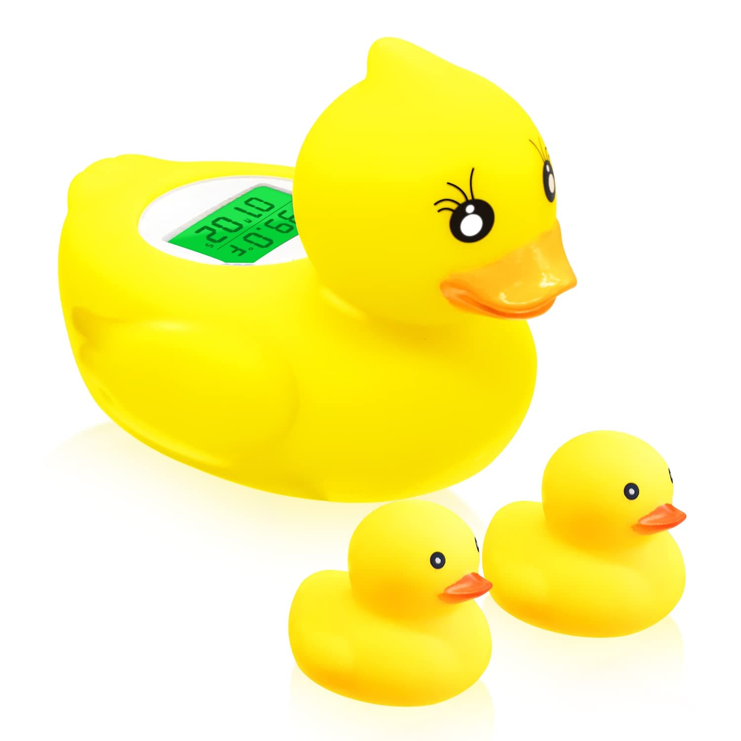 Duck Bath Thermometer Baby Safety Water Thermometer for Bathtub Floating Toy for Infants Newborn Babies Digital Room Thermometer with LED Display Temperature Warning
