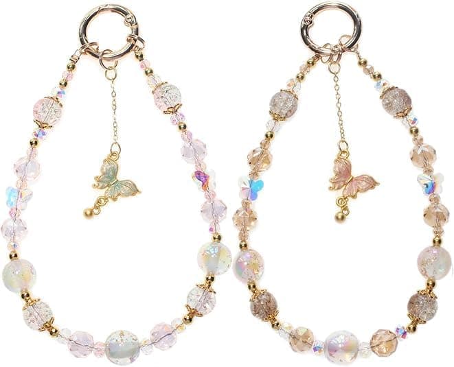 سوار تعليقة للهاتف الخلوي من اكس سبرينج، قطعتان من حبل الجوال المطرز بالخرز، حزام معصم مزخرف للهواتف الذكية، اكسسوارات مجوهرات عصرية للبنات