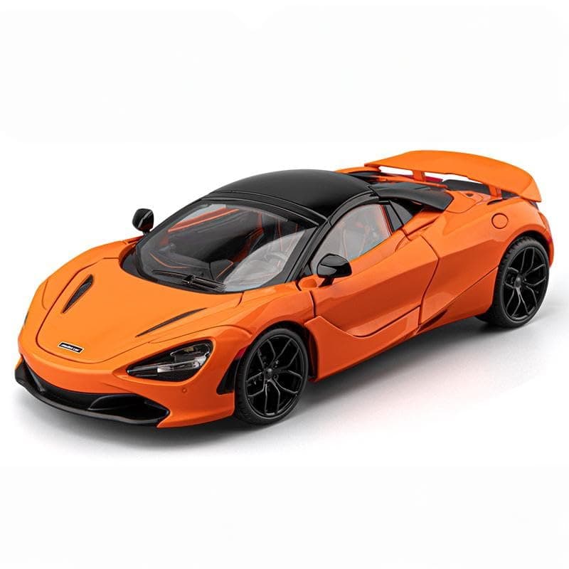 1:18 Mclarenss 720S Supercar Sports Car Alloy Metal Diecast Model Car Sound & Light Pull Back Collection Hobby Decoration Present (Orange)