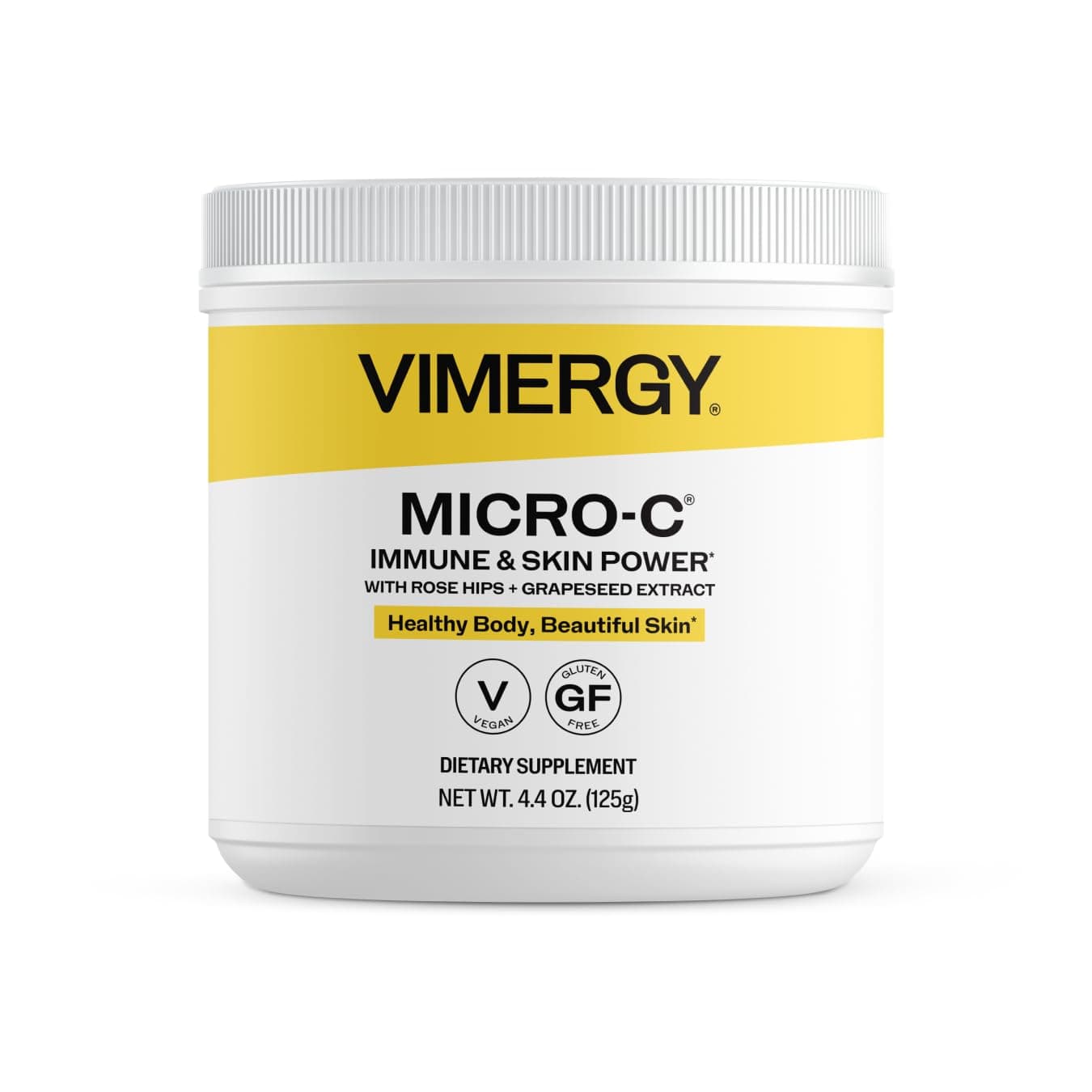 Vimergy Micro-C Immune Power TM * - 125g – 69 servings – 1000mg/serving – gentle form – Antioxidant Phytonutrients – immune & nerve support – benefits bone & cartilage – gluten-free – kosher – vegan