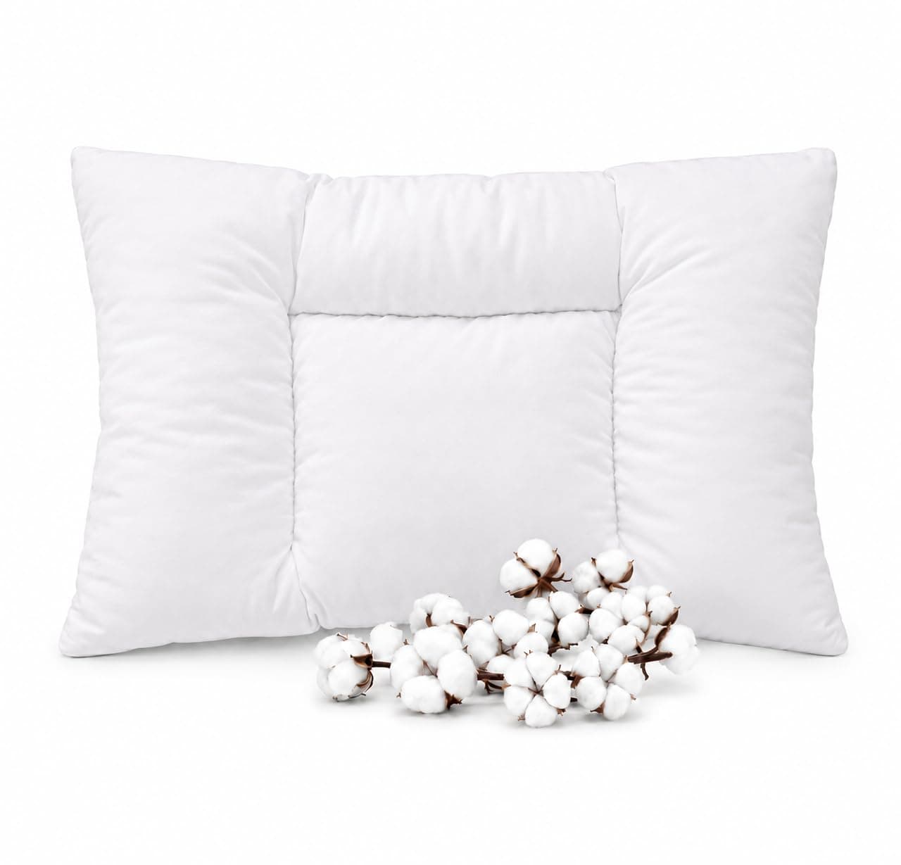 Baby Pillow for 1 Year and Child, First Children's Pillow, Hypoallergenic, Anti-Dust Mite and Breathable, 100% Soft and Washable Cotton, Ergonomic Cushion for Cot, 35 x 55 cm