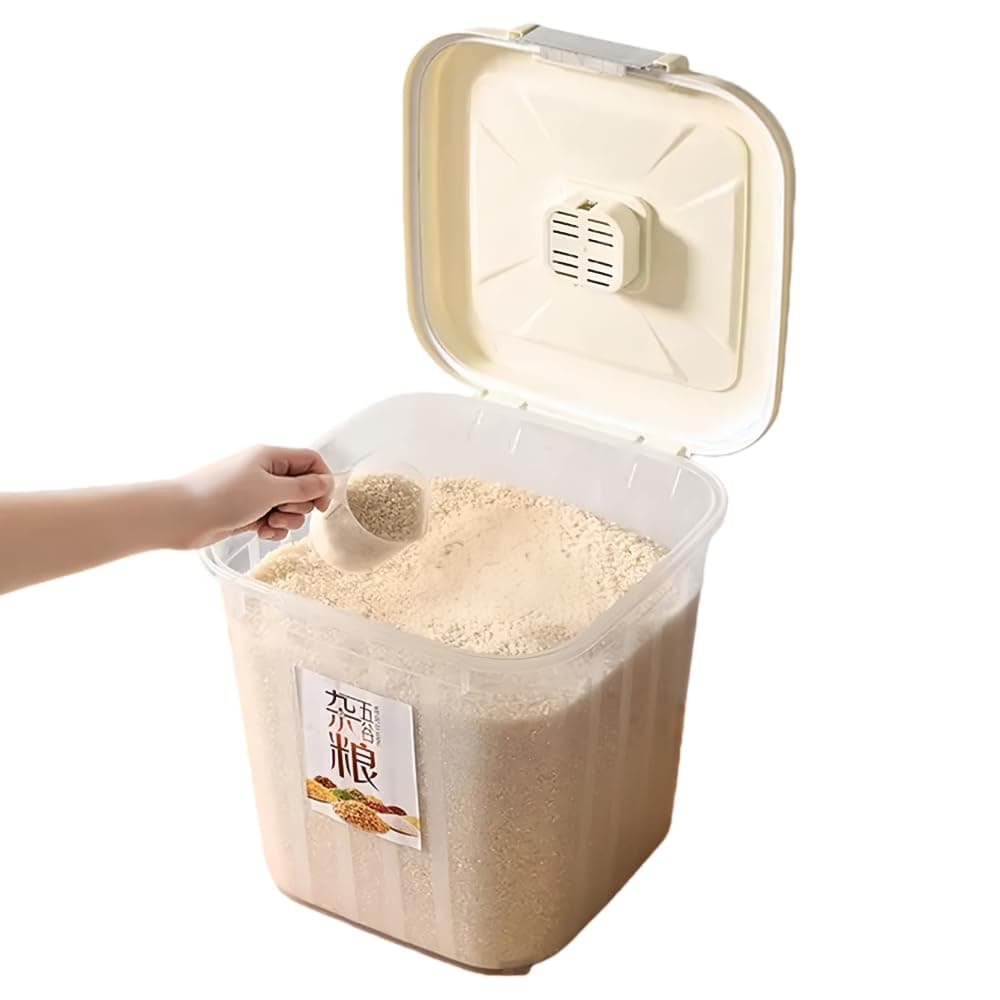 Clear Airtight Food Storage Containers with Lids - BPA Free Kitchen and Pantry Organization Containers for Baking Supplies, Cereal, Flour, Sugar, Rice (A)