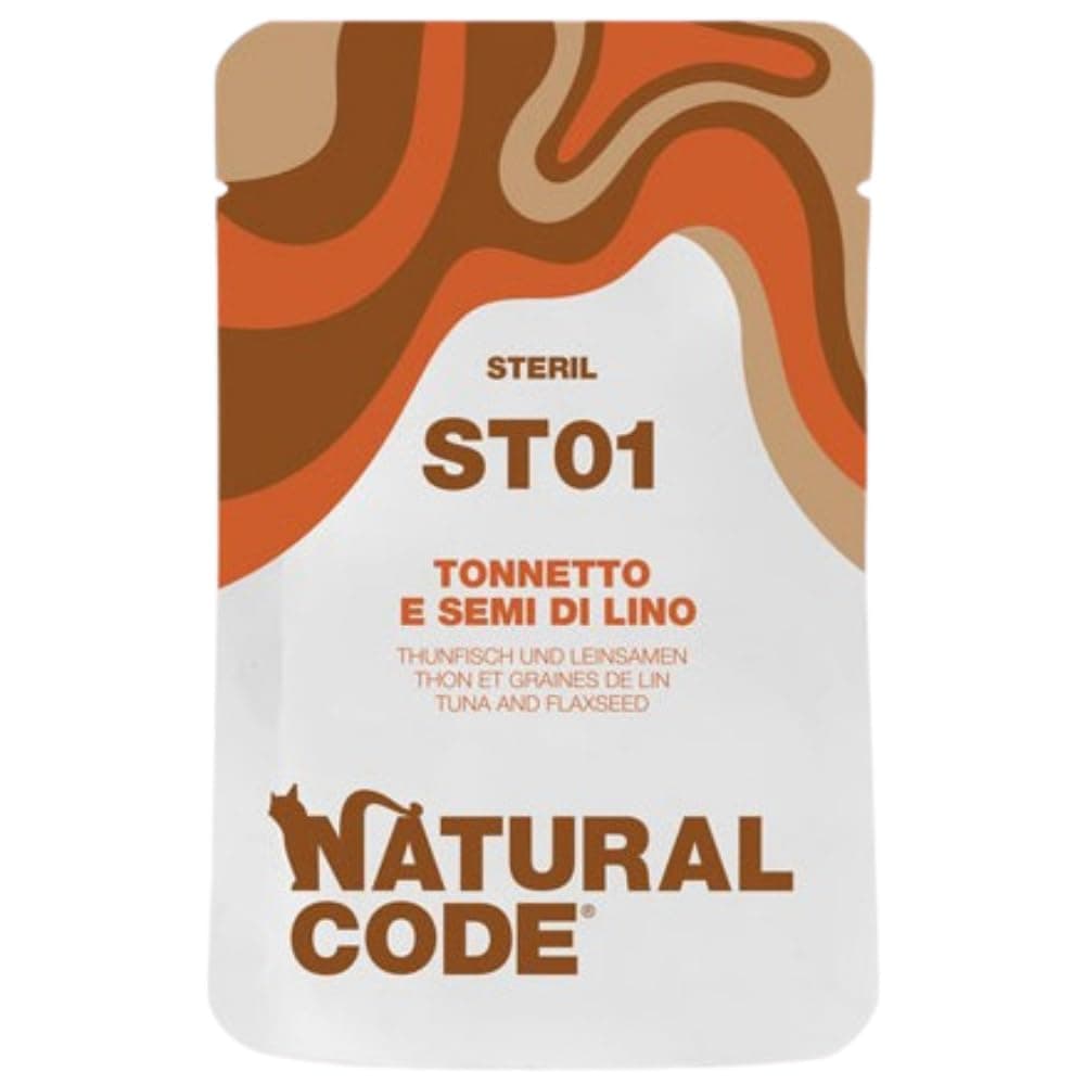 Natural Code Sterlised Cat Wet Food Pouch Tuna & Flaxseed Adult Sterilized 70g