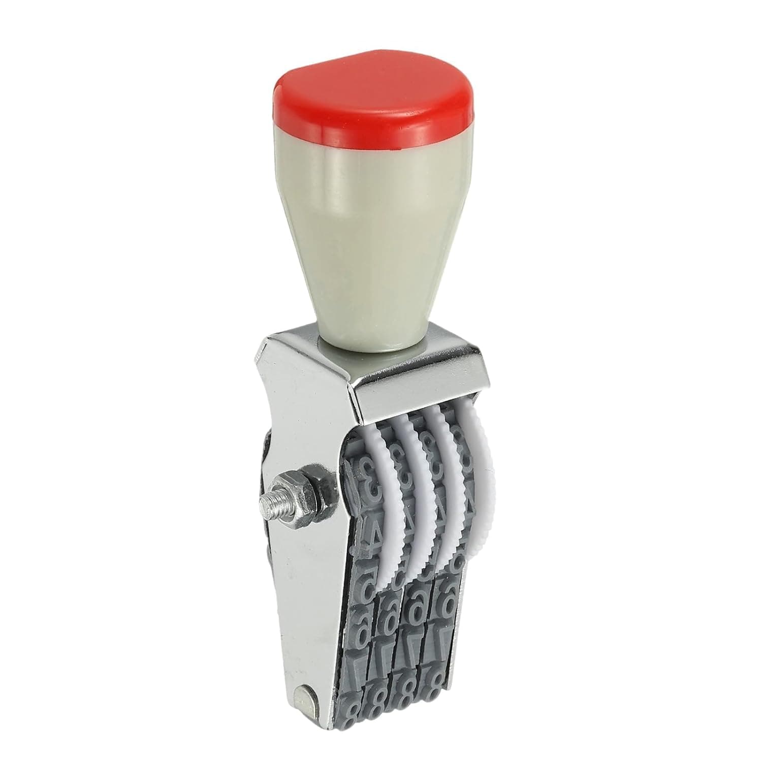 X spring 4 Digit Number Roller Stamp, Adjustable Numerical Symbol Rubber Wheel, Manual Scrolling Dial Tool for Office Business Price Tag Marking, Labeling and Inventory Document Organization