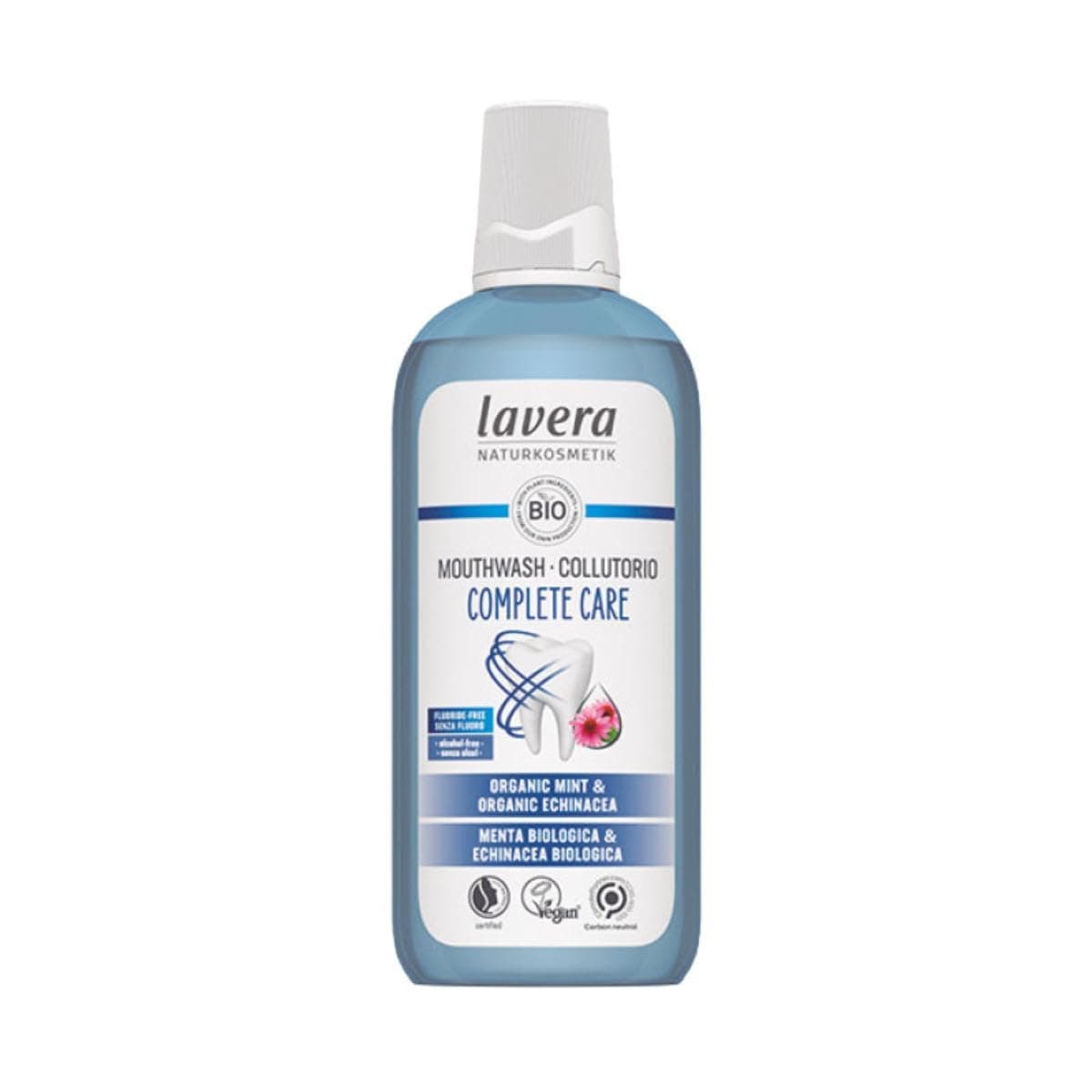 Lavera Complete Care Mouthwash - Organic Mint & Echinacea - Fluoride & Alcohol-Free - Vegan - Organic (1 x 400 ml)