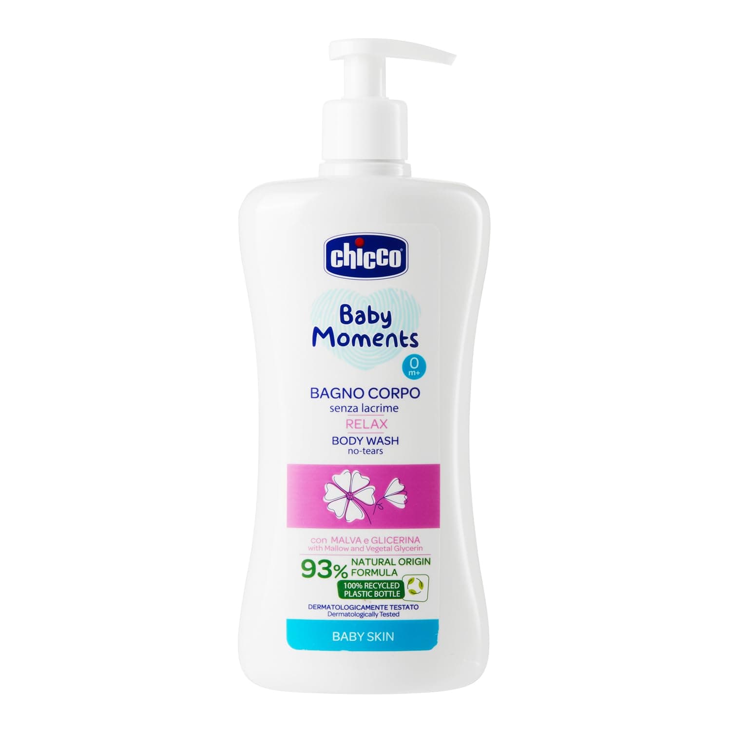 Chicco Baby Moments Body Wash No Tears Relax For Baby Skin 0M+ 500ml, Multi Color