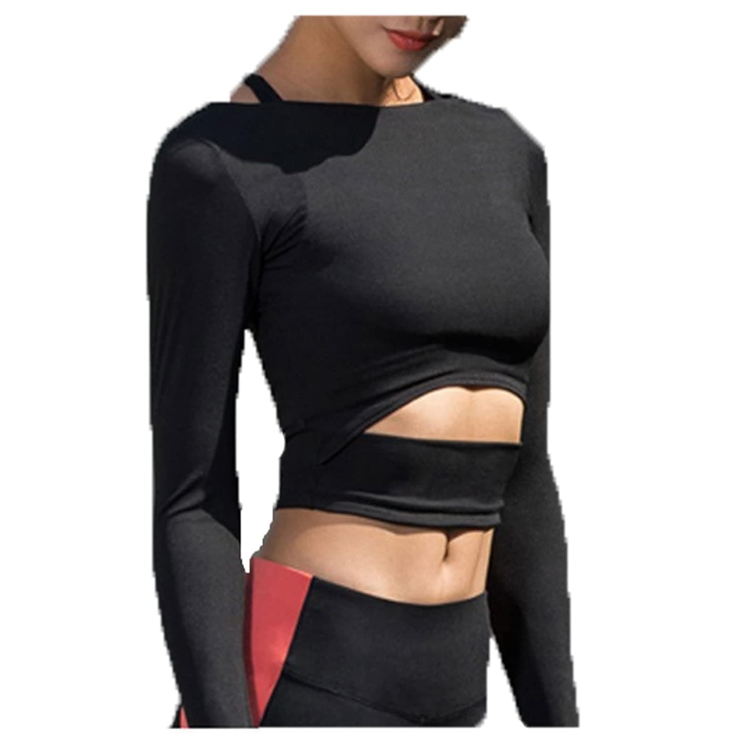 Exercise Clothes for Women Women White Yoga Long Sleeve Shirts Gym Yoga Crop Tops Workout Tops Fitness Running Breathable Sport T-Shirts Sportswear (Color : Hortel�, Size : S)