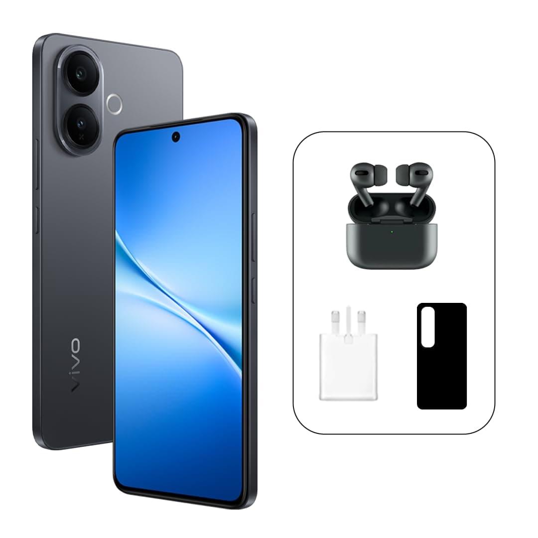 vivo V60 Lite 5G (Elegant Black, 12GB RAM, 512GB) | 120Hz AMOLED Display | 32MP Selfie Camera | 6500mAH | IP65 | V-Premier Earbuds Pro, 24M Warranty, 455Days Screen Replacement – Middle East Version