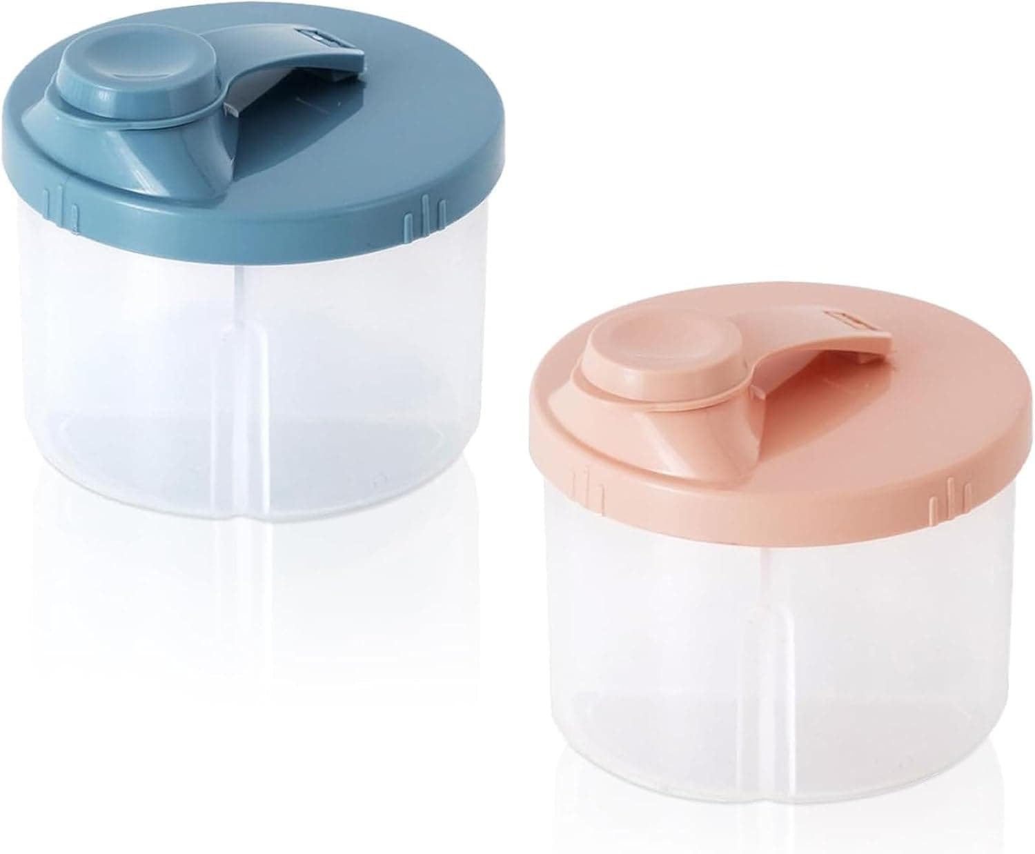 Rayyan 2Pcs Baby Milk Powder Dispenser Pots, Milk Powder Container, Formula Powder Pot with Rotatable Cover Protable Milk Powder Dispensers for Outdoor Travel