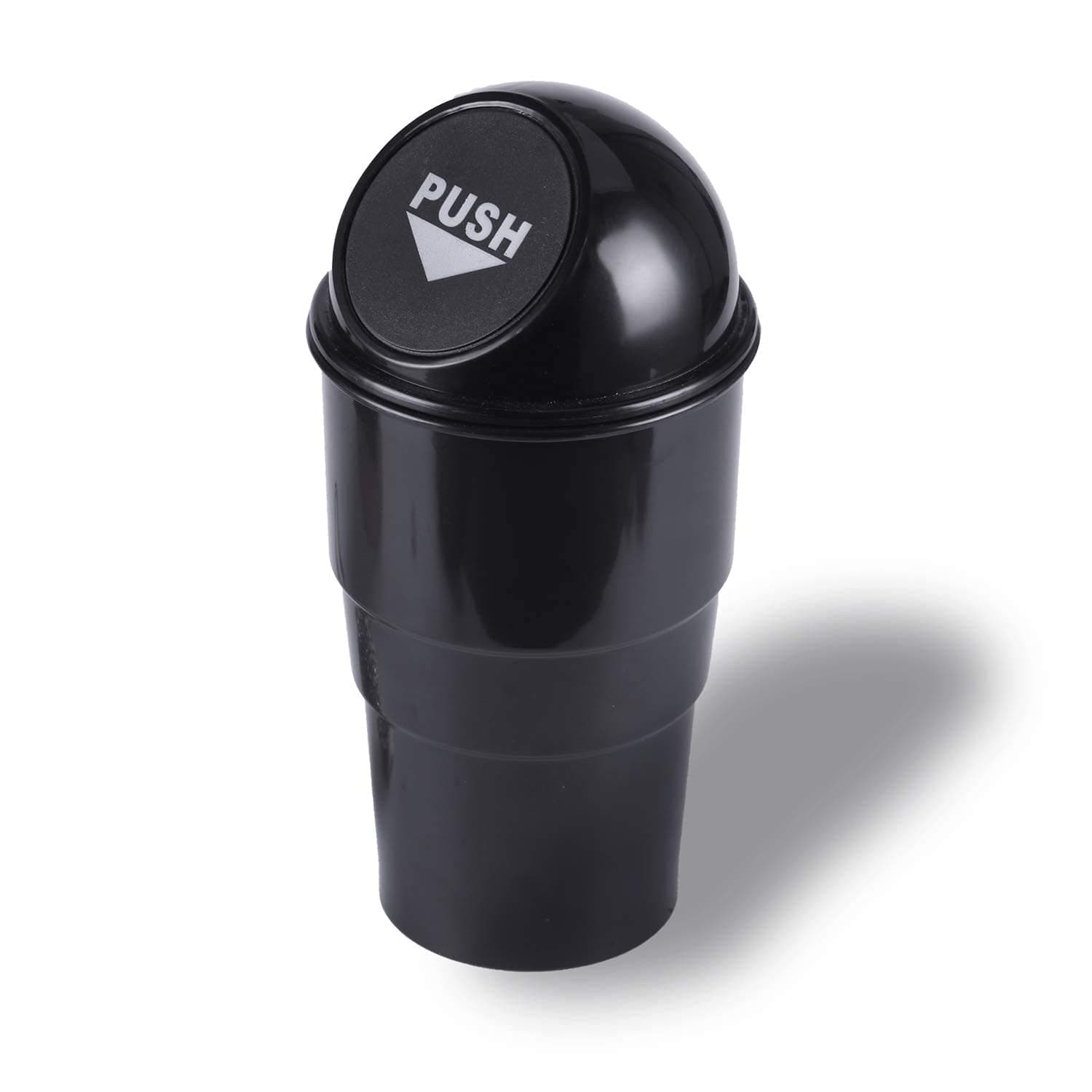 Mini Car Trash Can, Small Automatic Portable Trash Can Waste Basket with Lid, Multipurpose Car Garbage Bin,Gadgets for Car Home Office (Black)
