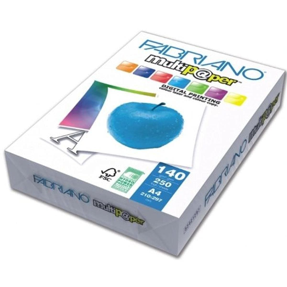 FABRIANO COLOURED PAPER A4 Size, 140g/m, 250 Sheet, WHITE Color