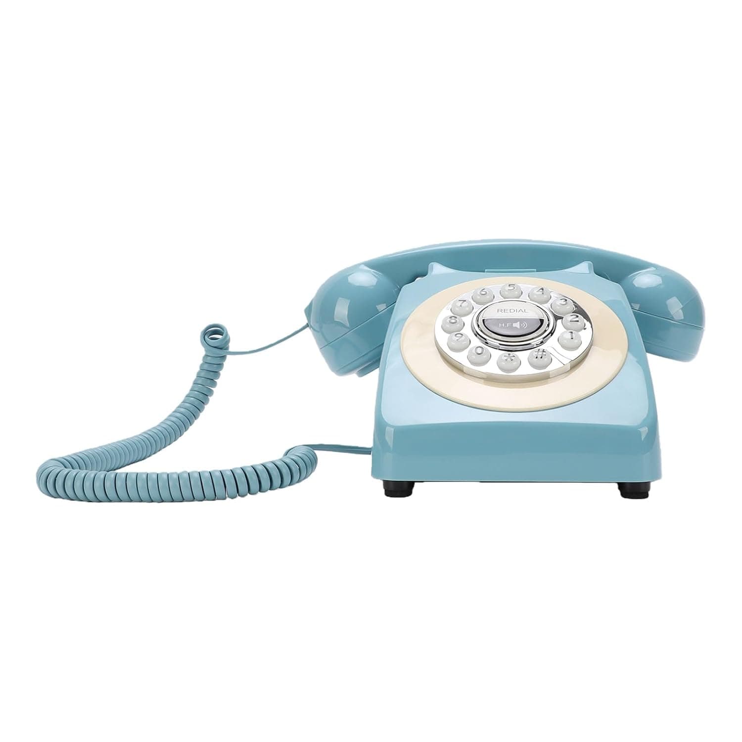 Sorandy Retro Bluetooth Phone, Vintage Style Desk Telephone with Bluetooth Speaker, Support Hands Free Call, Music Playback, USB Charging, Ideal for Home and Business (Blue)