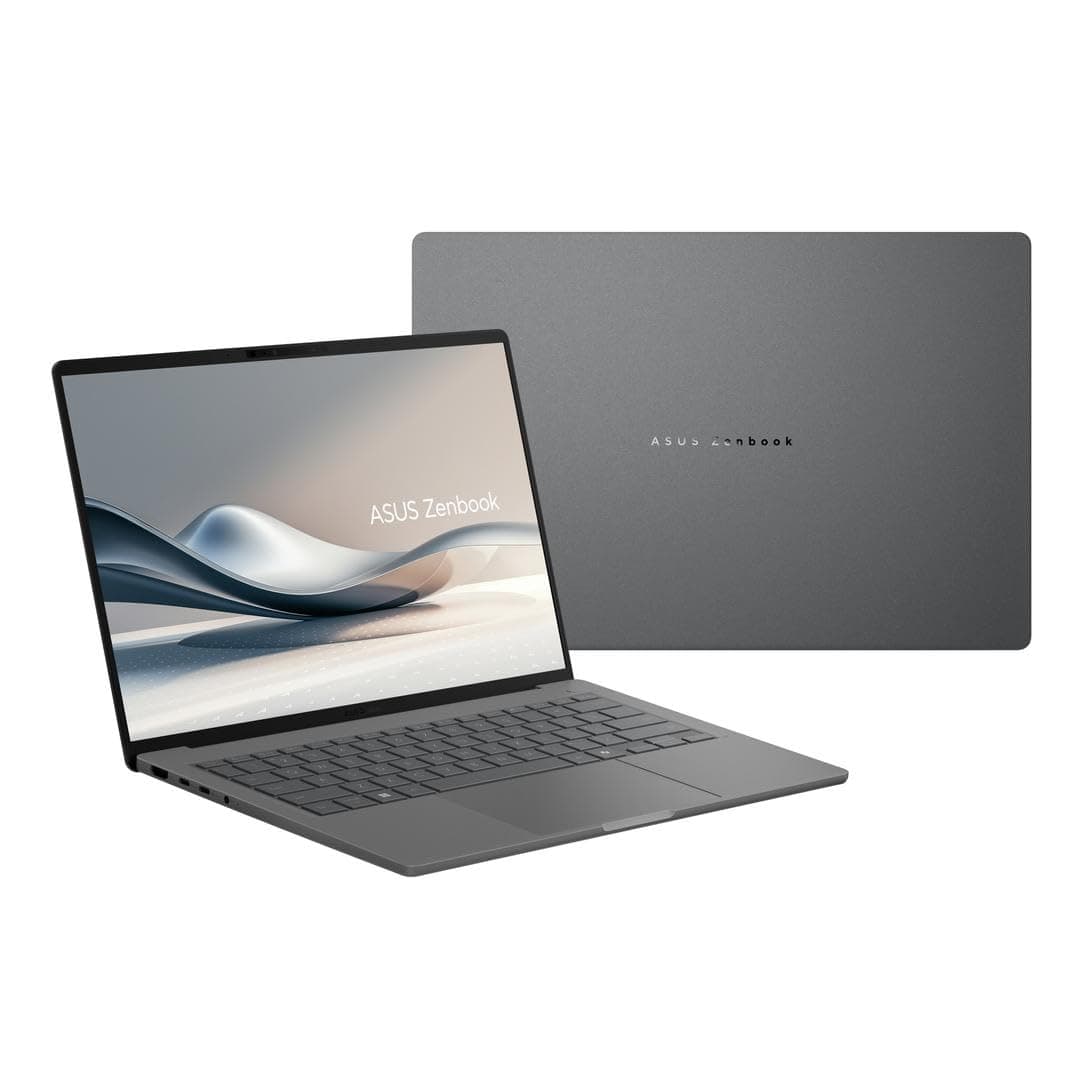 ASUS Zenbook A14" Inch (1920 x 1200) OLED UX3407QA-QD181W Qualcomm Snapdragon X1 26 100 Processor NPU up to 45TOPS/16GB RAM DDR5 / 1TB M.2 NVMe SSD/Ar-En light key/ 0.98Gram/ Free Sleve/Gray/WIN 11