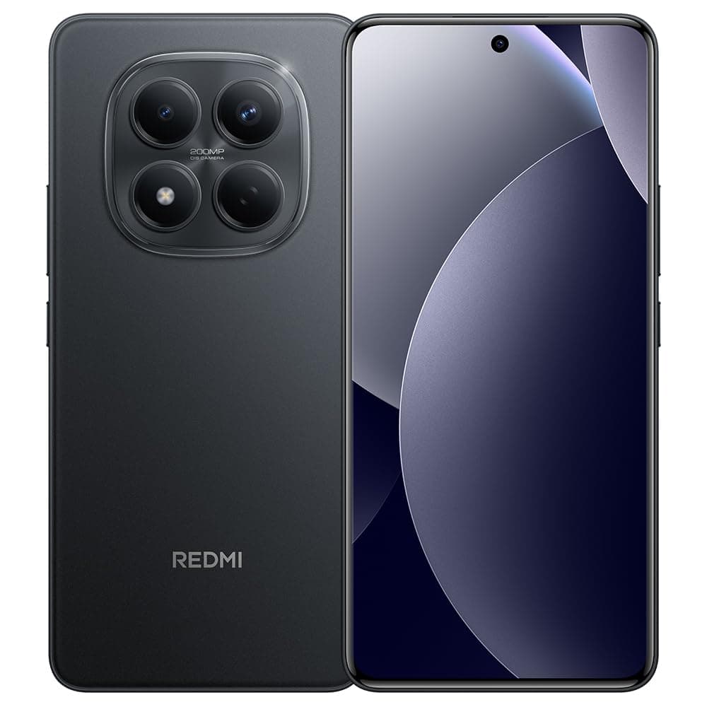 XIAOMI Redmi Note 15 Pro 4G Smartphone, 12GB + 512GB, Black, 6500mAh High-Capacity Battery, MediaTek Helio G200 Ultra Processor, Charger Not Included.